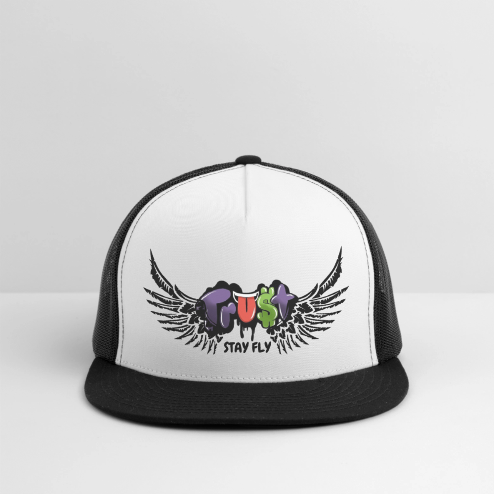trucker hat - white/black