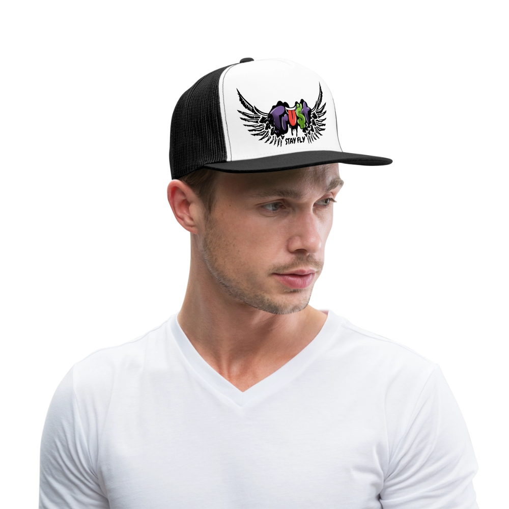 trucker hat - white/black