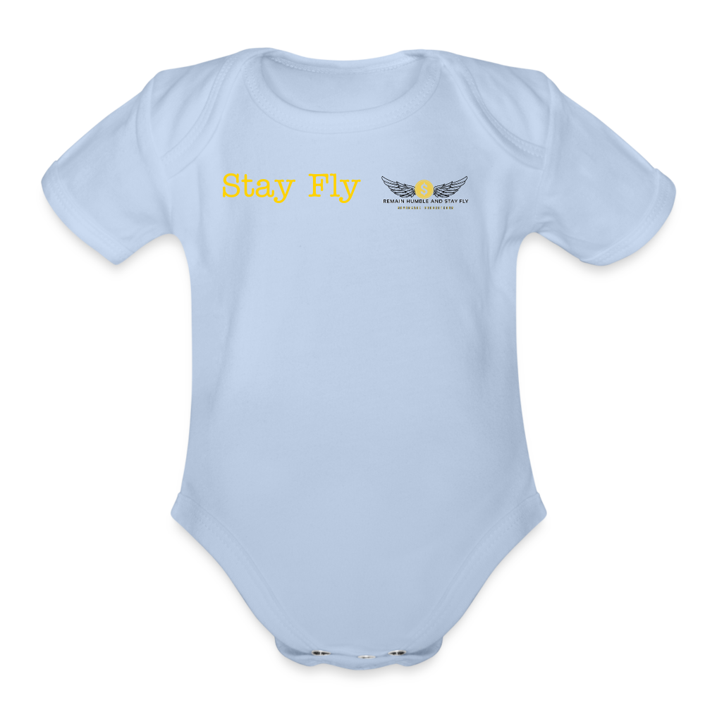 Organic Short Sleeve Baby Bodysuit - sky
