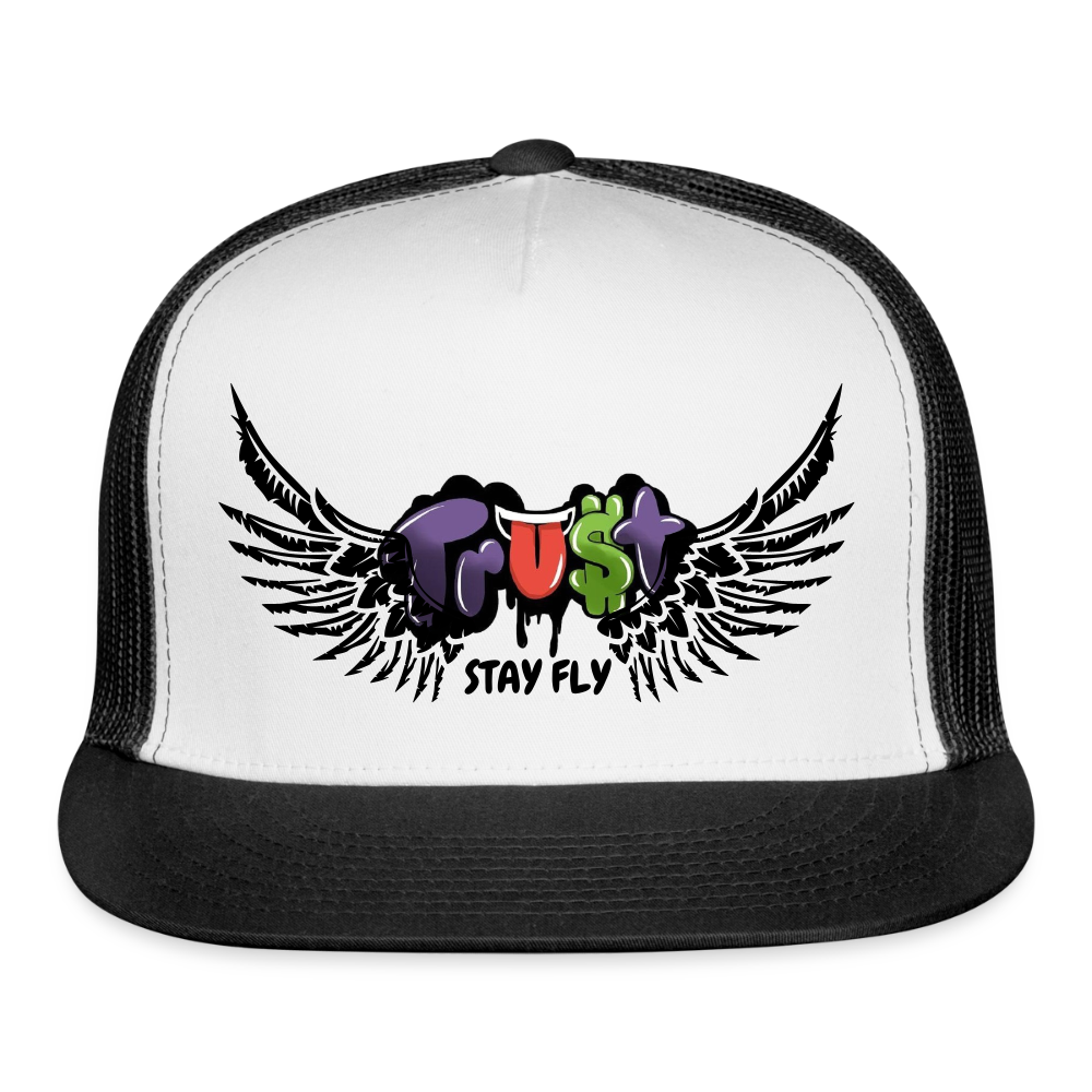 trucker hat - white/black