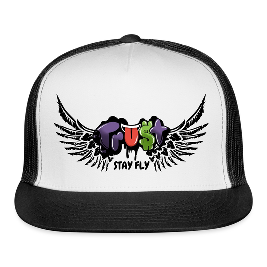 trucker hat - white/black