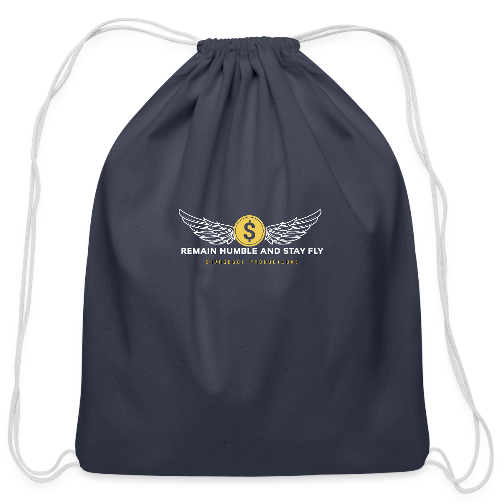 Cotton Drawstring Bag - navy